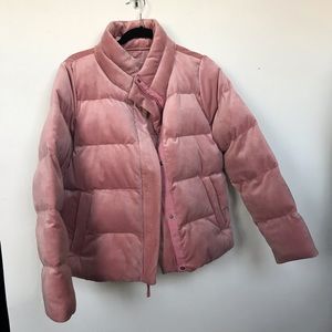 Velvet puffer coat